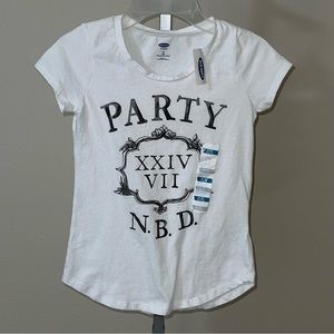 Old Navy Girl’s White Party Short Sleeve Top, Size M (8)